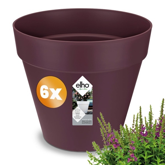 Blumentopf 6er-Set Maulbeere matt 19x18cm 3L