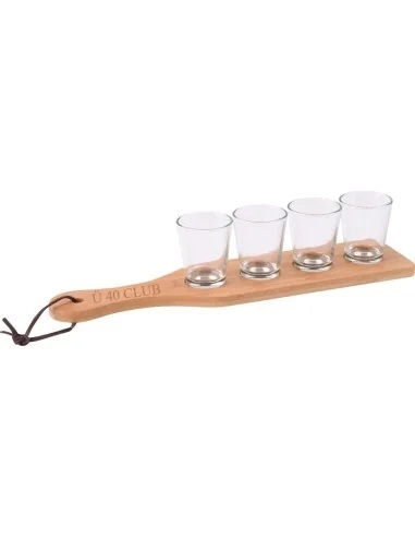 Schnapsbrett mit 4 Gläser - Wein & Spirituosen