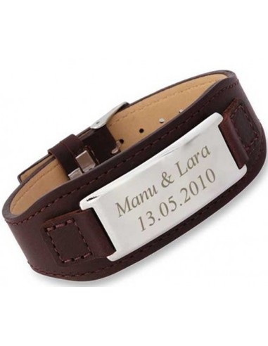 Personalisierbares Armband Leder braun