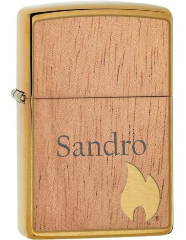 ZIPPO Woodchuck Brushed Brass ZIPPO Benzinfeuerzeug Standard