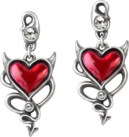 Alchemy Gothic Devil Heart Studs Ohrstecker-Set Standard