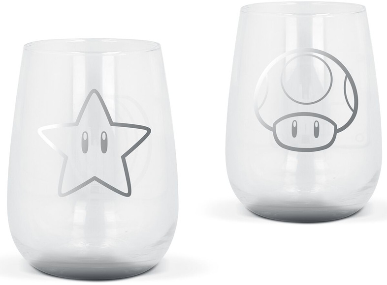 Super Mario Gläser-Set Trink-Glas-Set klar