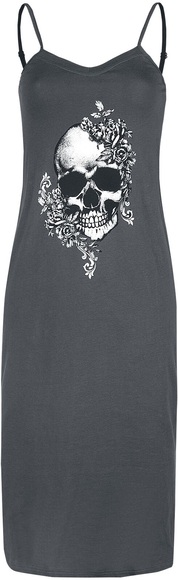 Black Premium by EMP Nachthemd mit Skull-Print Girl-Nachthemd dunkelgrau