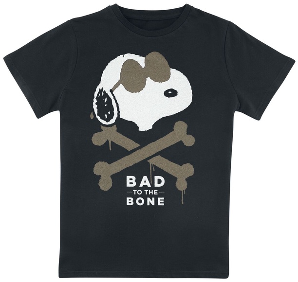 Peanuts Kids - Bad To The Bone Kinder-Shirt schwarz