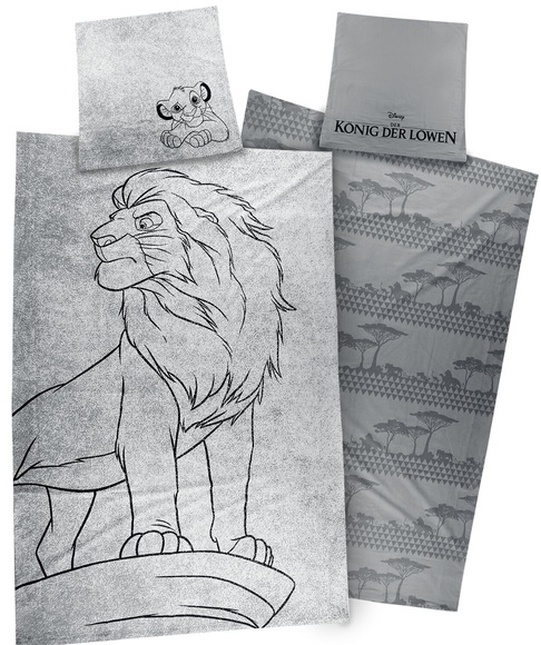 Der König der Löwen Simba Bettwäsche grau