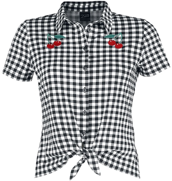 Pussy Deluxe Kurzarmbluse »Plaid Short Girl Blouse«