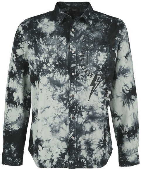 Rock Rebel by EMP Olivfarbenes Hemd mit Batikwaschung Hemd oliv