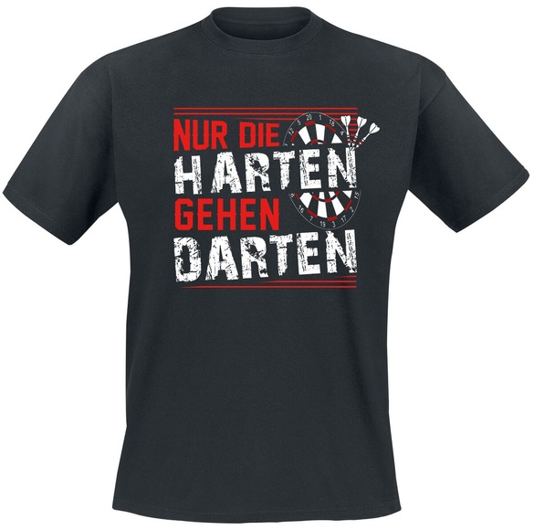 Darts Nur die Harten gehen darten T-Shirt schwarz