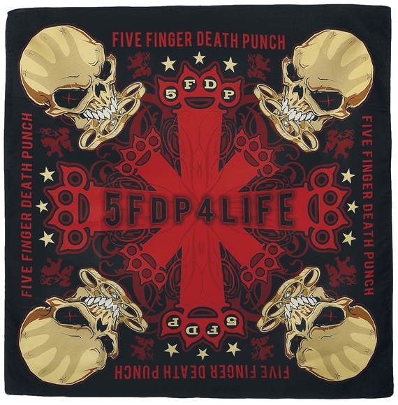 Five Finger Death Punch FFDP 4 Life - Bandana Bandana schwarz/rot