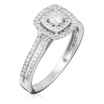 Ring Carré Scintillant - Weissgold Diamanten 0.5 kt