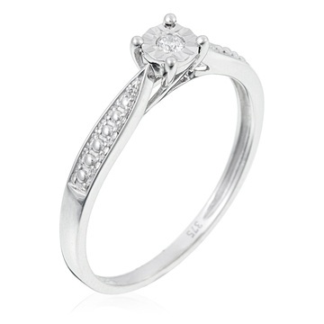 Ring Solitaire Merveille Weissgold Diamant 0.03 Karat