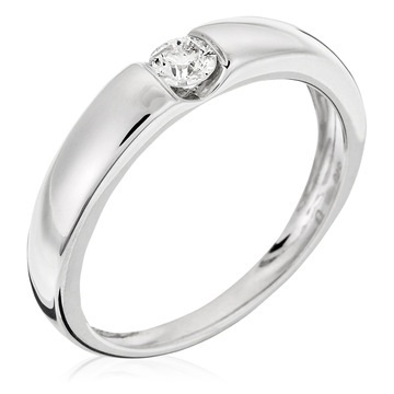Ring Solitaire Calabria - Weissgold 199g - Diamant 019 Karat - Ringbreite: 04 cm