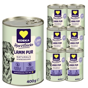 EDEKA Naturals für Hunde Monoprotein Lamm Hundefutter 6x400G