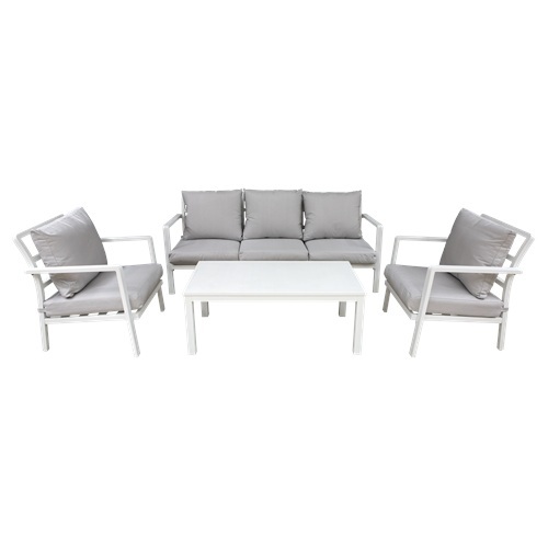 Dellonda Kyoto 4 Piece Aluminium Outdoor Garden Sofa Arm Chair Coffee Table Set
