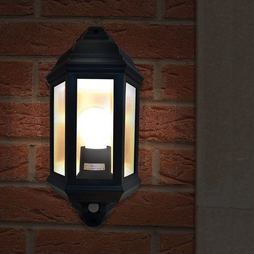 Eterna Black Half Lantern with 120 PIR