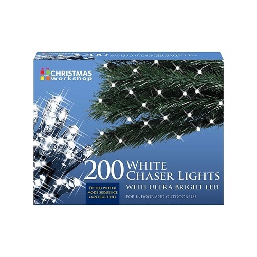 Christmas Workshop White Ultra Bright LED String Chaser Lights - 200 LED