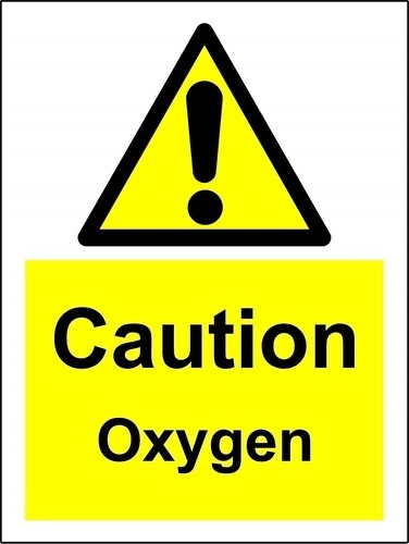 Zexum 200x60 Caution Oxygen Sticker