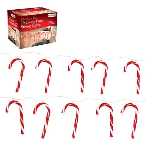 Christmas Workshop 10pc Candy Cane LED Decoration String Lights