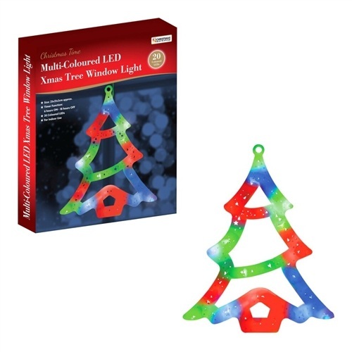 Christmas Workshop 30cm 20 LED Colour Window Light - Xmas Tree