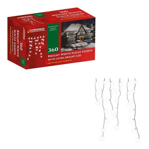 Christmas Workshop 360 LED Icicle Chaser Lights - White