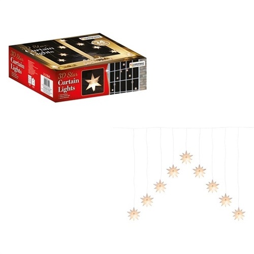 Christmas Workshop 3D Star V Shape Curtain Lights - Warm White