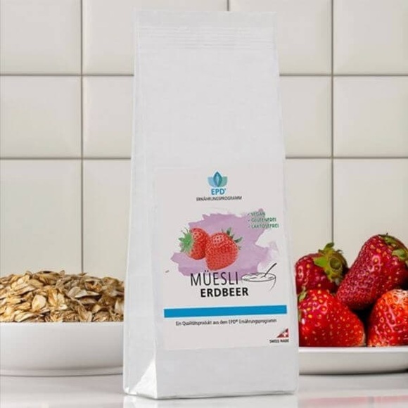 EPD Müesli Erdbeer (laktosefrei, glutenfrei, vegan)
