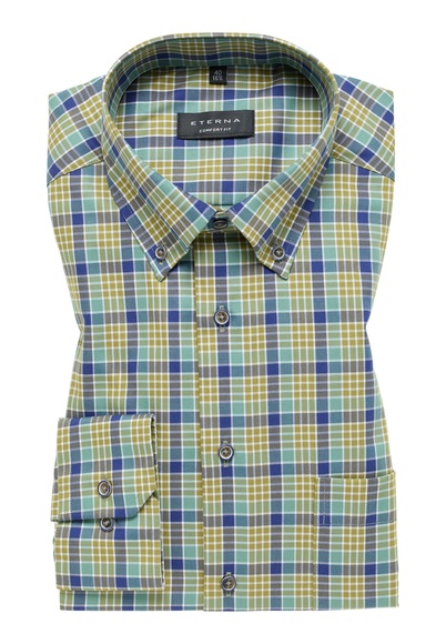 ETERNA kariertes Twill Hemd COMFORT FIT