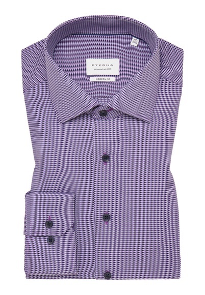 MODERN FIT Hemd in violett strukturiert