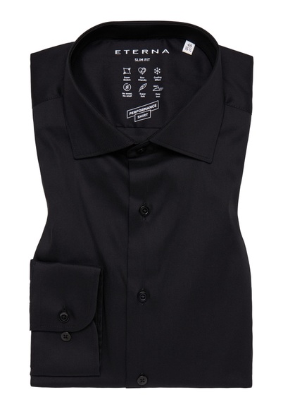 ETERNA LANGARM HEMD SLIM FIT PERFORMANCE SHIRT STRETCH SCHWARZ