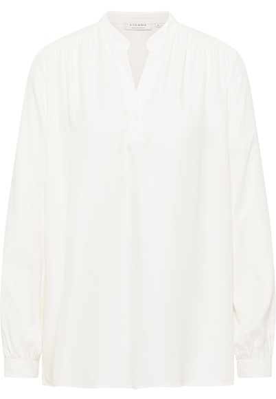 Viscose Shirt Bluse in off-white unifarben