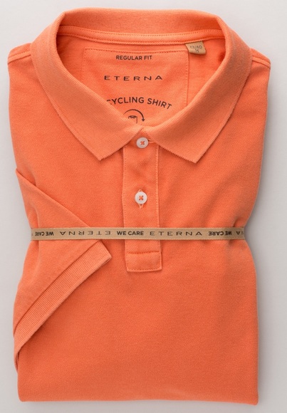 ETERNA KURZARM POLOSHIRT REGULAR FIT UPCYCLING SHIRT PIQUÉ ORANGE