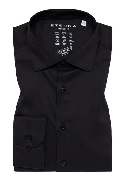 ETERNA LANGARM HEMD MODERN FIT PERFORMANCE SHIRT STRETCH SCHWARZ