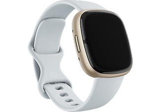 FITBIT Sense 2 - Fitness-Smartwatch (Größe S: Passend für Handgelenke mit einem Umfang von 129 bis 175 mm, Größe L: Passend für Handgelenke mit einem Umfang von 158 bis 209 mm, -, Nebelblau/Softgold)