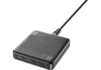 CELLULARLINE Multipower Desk 65W - 4-Port-GaN-Netzladegerät (Schwarz)