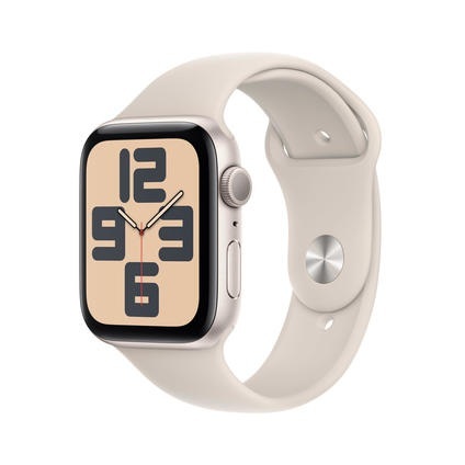 APPLE Watch SE (GPS) 44 mm - Smartwatch (M/L 160-210 mm, Fluorelastomer, Polarstern/Polarstern)
