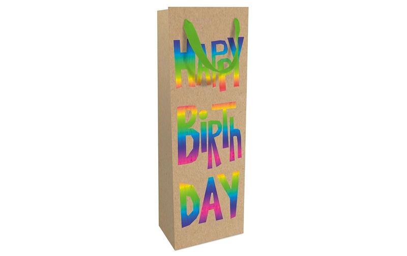 Braun + Company Flaschentasche Rainbow Birthday 12 x 37 x 8 cm, Mehrfarbig