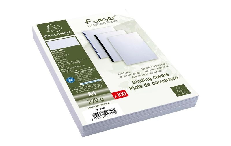 Exacompta Einbanddeckel Forever 270 g/m², 100 Stück, Weiss
