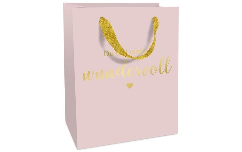 Braun + Company Geschenktasche Du bist wundervoll 12 x 15 x 6 cm, Rosa