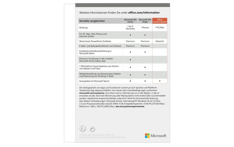 Office Home & Student 2021 , Office-Software
