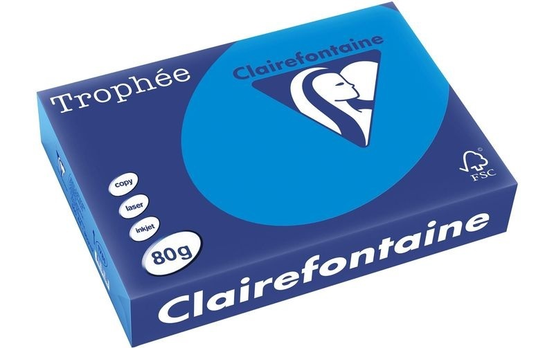 Trophée Clairefontaine Farbiges Kopier-/ Druckerpapier DIN A4 80 g/m² Türkis 500 Blatt