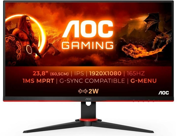AOC 24G2SPU/BK Computerbildschirm 60,5 cm (23.8 Zoll) 1920 x 1080 Pixel Full HD Schwarz, Rot