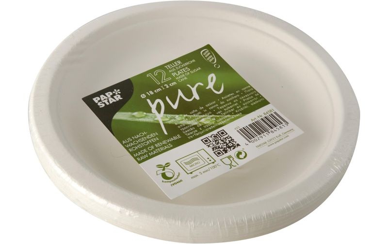 Papstar Einwegteller Pure 18 cm, 12 Stück, Weiss