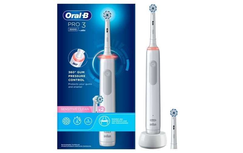 Oral-B Pro 3 3000 Sensitive Clean, Elektrische Zahnbürste