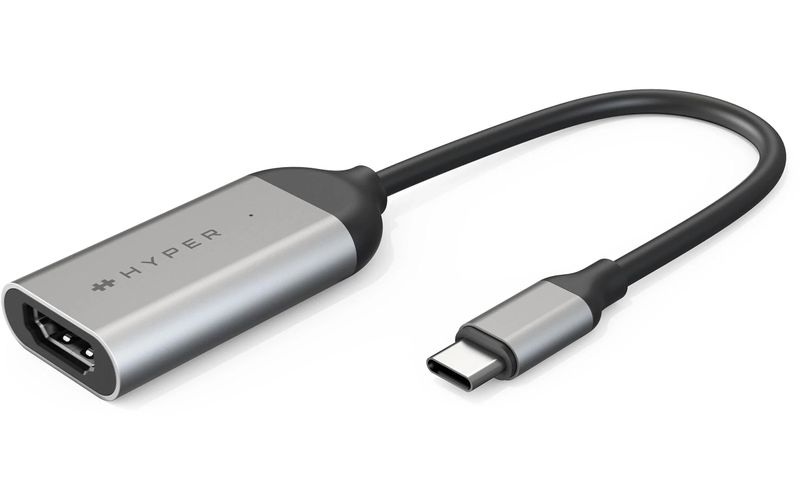 HYPER HD-H8K-GL USB-C® / HDMI Adapter [1x USB-C® Stecker - 1x HDMI-Buchse] Silber