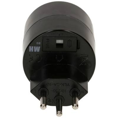 Max Hauri Reiseadapter Schuko ? T12 Schwarz Reise- Adapterstecker