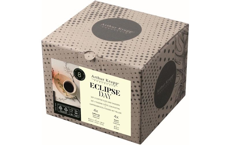 Arthur Krupp Espresso Becher Eclipse Day 100 ml, 4 Stück, Weiss