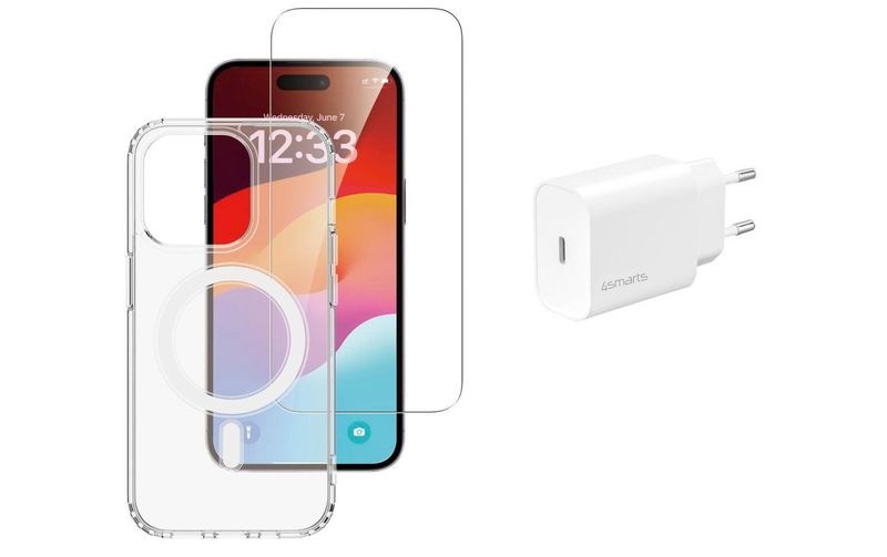 4smarts Back Cover 3in1 Premium Starter Set iPhone 15 Pro