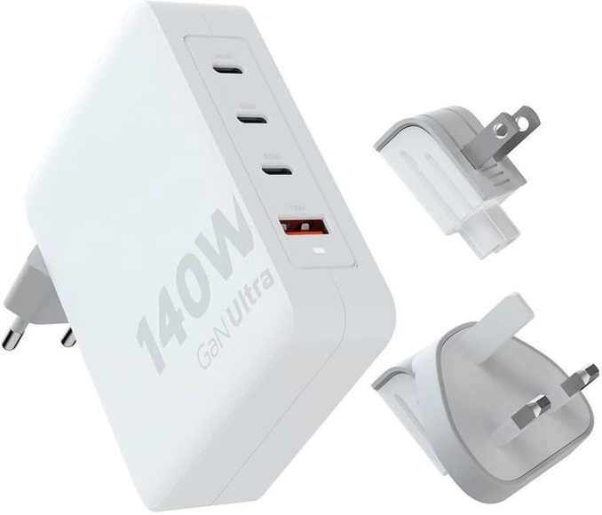 Xtorm GAN-Ladegerät XVC2140 4-Port mit Kabel Weiss
