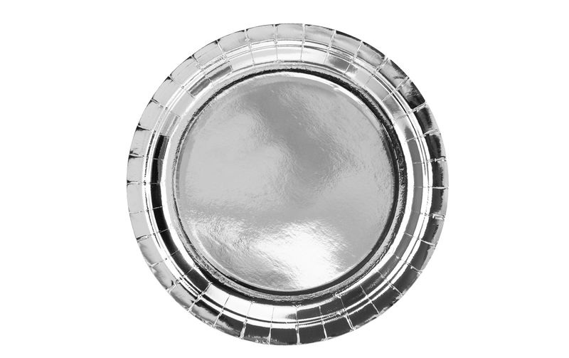 Partydeco Einwegteller Uni 23 cm, 6 Stück, Silber