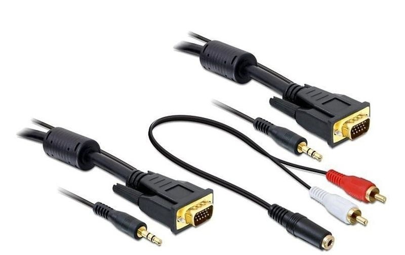 DeLock VGA-Kabel mit Audio 3.5mm Klinke, 2m